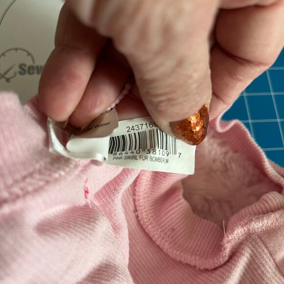 Smoothie Pooch Pink Faux Fur Zip Up Jacket With Scarf Size S - Picture 9 of 12